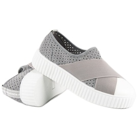 Durchbrochene Creepers-Turnschuhe grau 1