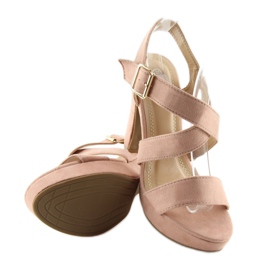 Rosa Sandalen auf dem Pfosten BJ1602-SD 1