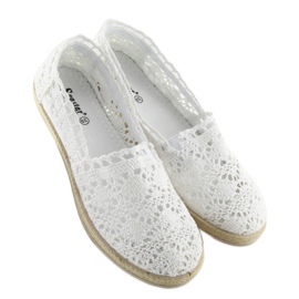 Espadrilles aus weißer Spitze JX57P weiß 2