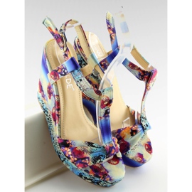 Keilsandalen aus Satin 903 blau 1