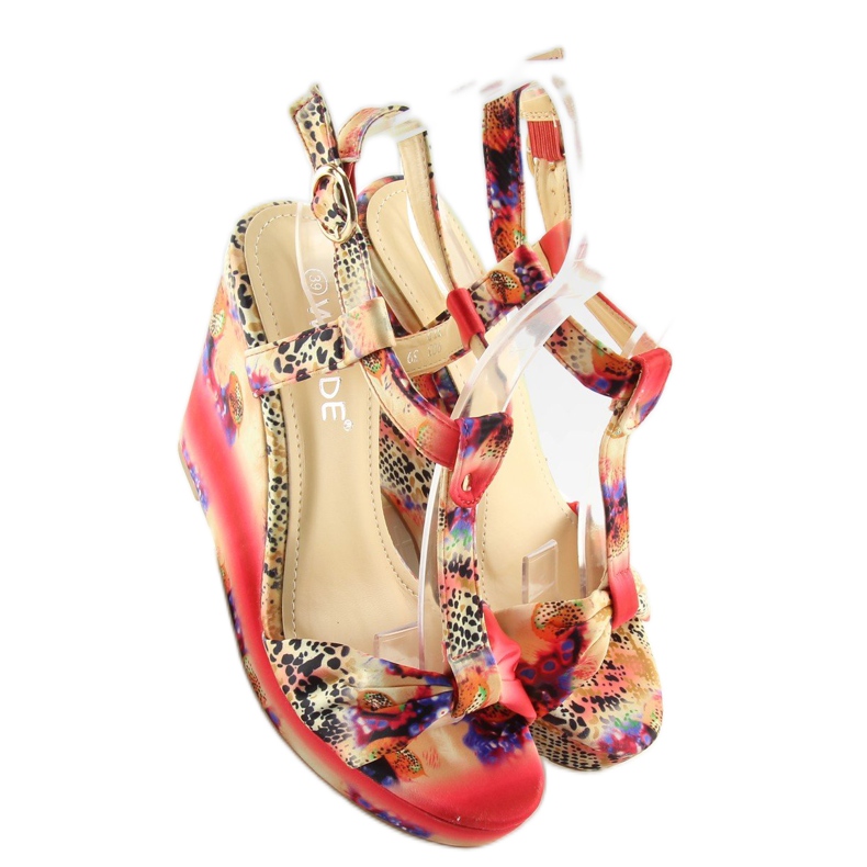 Satin-Keilsandalen 903 rot 1