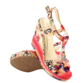 Satin-Keilsandalen 903 rot 2