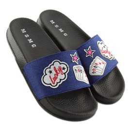 Pantoffeln aus marineblauem Denim ZY-1205 D.BLUE 1