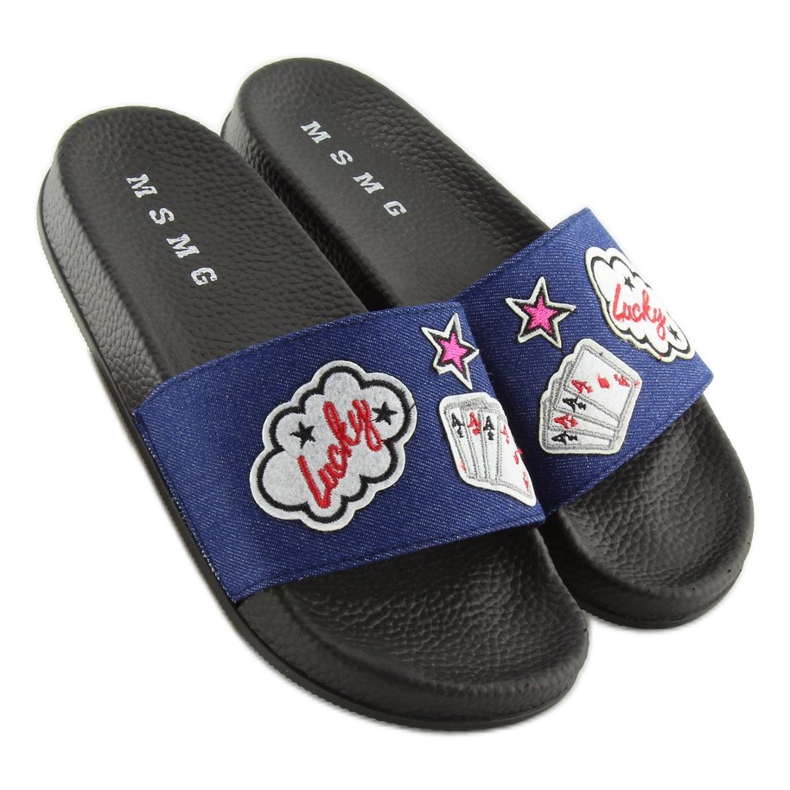 Pantoffeln aus marineblauem Denim ZY-1205 D.BLUE 1