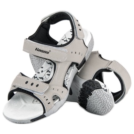 Hasby Sportliche flache Sandalen grau 1