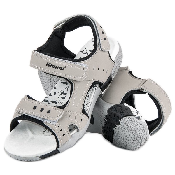 Hasby Sportliche flache Sandalen grau 1