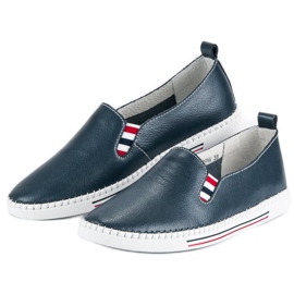 Filippo Slipons aus marineblauem Leder 2