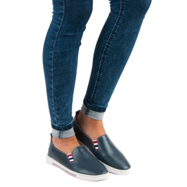 Filippo Slipons aus marineblauem Leder 1