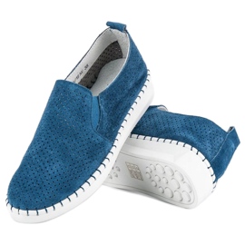 Filippo Durchbrochene Slip-On-Schuhe blau 2