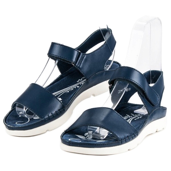 Filippo Marineblaue Ledersandalen 2
