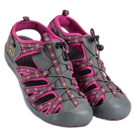 American Club Geschlossene amerikanische Sandalen lila grau 1