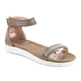 Evento Elegante Sandalen mit Klettverschluss braun 1