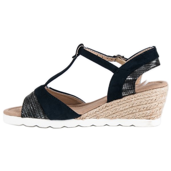 Evento Espadrilles auf Keilsandalen grau marineblau 1