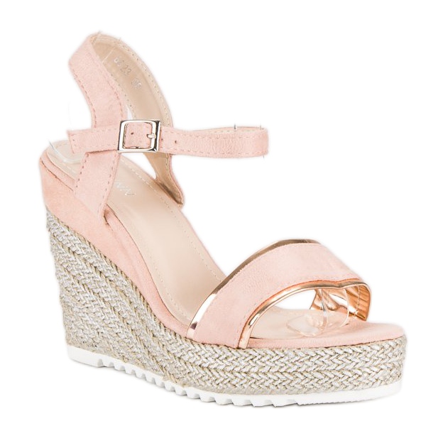 Erynn Bequeme Espadrilles mit Keilabsatz rosa 1