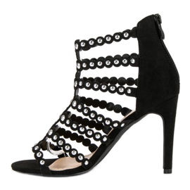 Schwarze Sandalen auf hohem Absatz 2