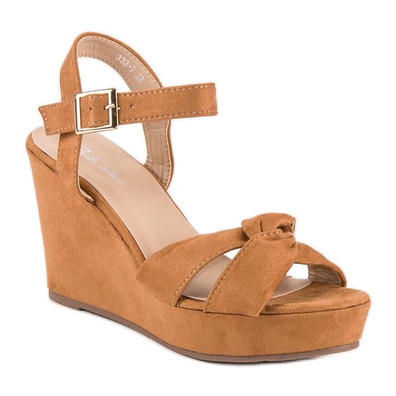 Bello Star Braune Keilsandalen mehrfarbig 1