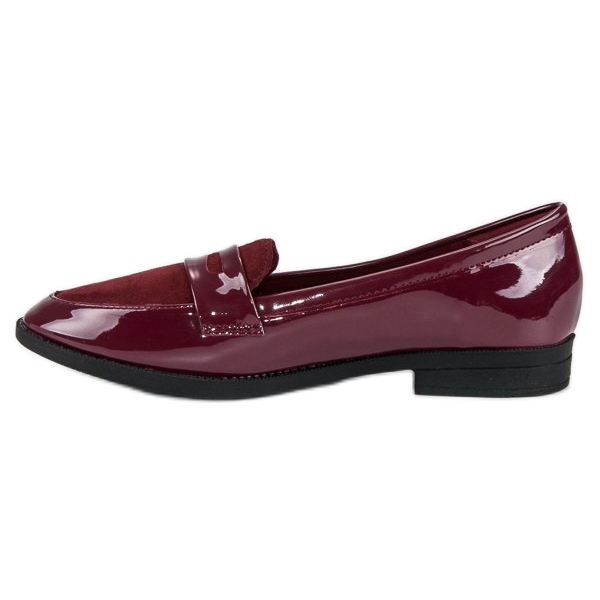 Best Shoes Burgund lackierte Loafer mehrfarbig rot 1
