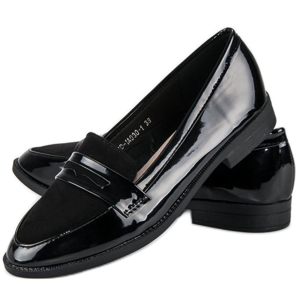 Best Shoes Schwarz lackierte Loafer 2