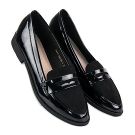 Best Shoes Schwarz lackierte Loafer 1