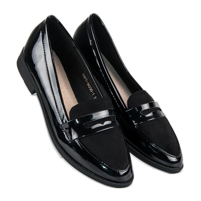 Best Shoes Schwarz lackierte Loafer 1