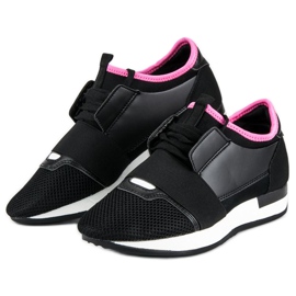 Sportschuhe zum Hineinschlüpfen schwarz rosa 2