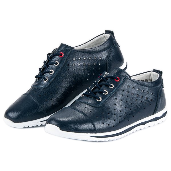 VINCEZA Turnschuhe mit Lochmuster navy blau 2