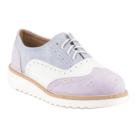 Gebundene Damenschuhe violett 1