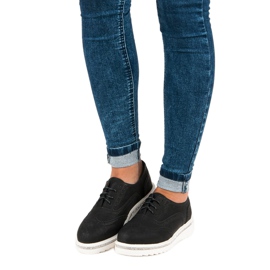 Ideal Shoes Schwarze Schnürschuhe 1