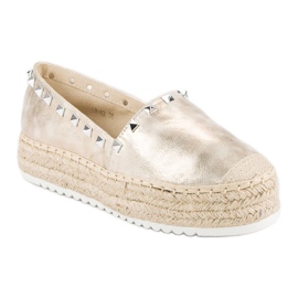 Forever Folie Espadrilles auf der Plattform gelb 1