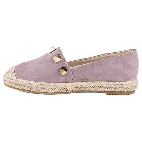 Bestelle Lila Espadrilles mit Strasssteinen violett 1