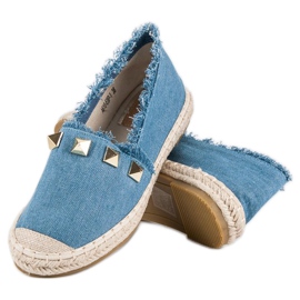 Bestelle Denim-Espadrilles mit Strasssteinen blau 2