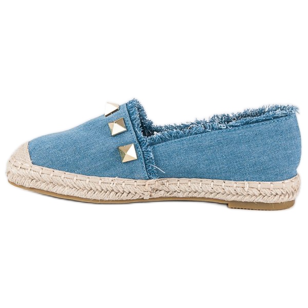Bestelle Denim-Espadrilles mit Strasssteinen blau 1