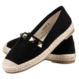 Bestelle Schwarze Espadrilles mit Strasssteinen 2