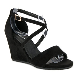 Schwarze Wildledersandalen 1