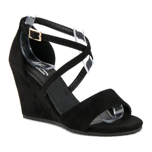 Schwarze Wildledersandalen 1