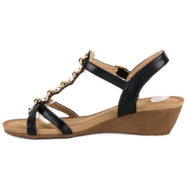 Schwarze Keilsandalen 2