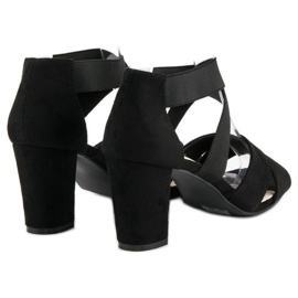 Filippo Wildledersandalen auf einem Pfosten schwarz 1