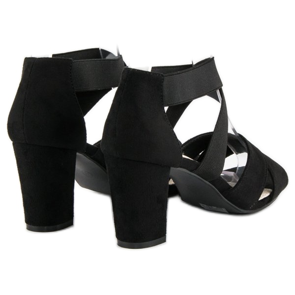 Filippo Wildledersandalen auf einem Pfosten schwarz 1