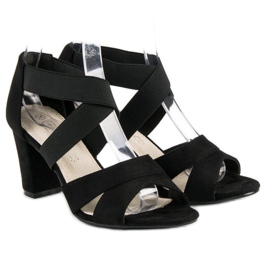 Filippo Wildledersandalen auf einem Pfosten schwarz 2