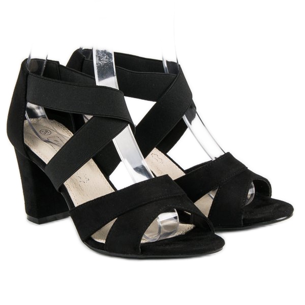 Filippo Wildledersandalen auf einem Pfosten schwarz 2