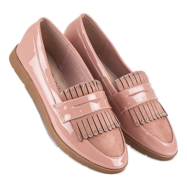 Rosa lackierte Loafer 1