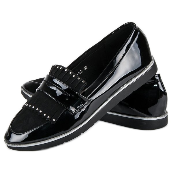Schwarz lackierte Loafer 1