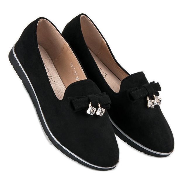 Elegante Ballerinas aus Wildleder schwarz 1