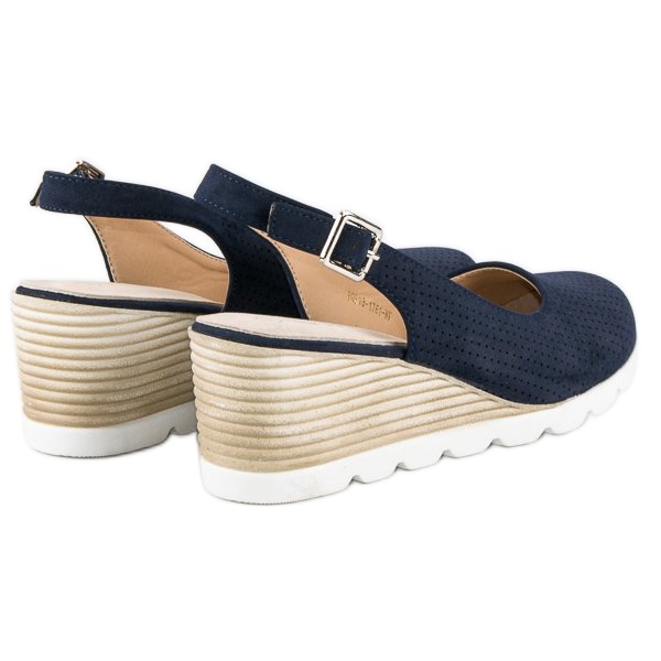 Durchbrochene Vinceza-Pumps blau 2