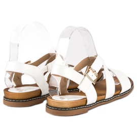 Bello Star Flache Sandalen mit Schnalle weiß 1