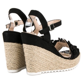 Bello Star Schwarze Espadrilles-Sandalen 1