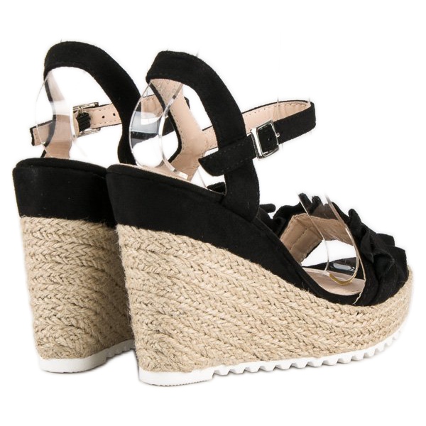 Bello Star Schwarze Espadrilles-Sandalen 1