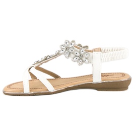 Elegante flache Sandalen weiß 2