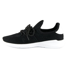Sport Luftige Slip-on-Sneaker weiß schwarz 1