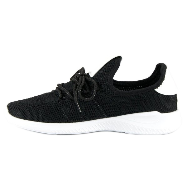 Sport Luftige Slip-on-Sneaker weiß schwarz 1